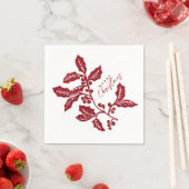 Handgefertigte Linocout Weihnachtskunst Serviette (Beispiel)