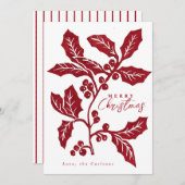 Handgefertigte Linocut Weihnachtskarte Einladung (Vorne/Hinten)