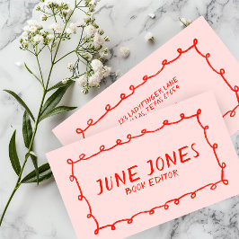 Handgefertigte Loops Doodle Whimsical Inky Chic Ro Visitenkarte