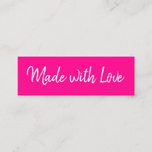 Handgefertigte minimalistische moderne schwarzrosa mini visitenkarte (Vorderseite)