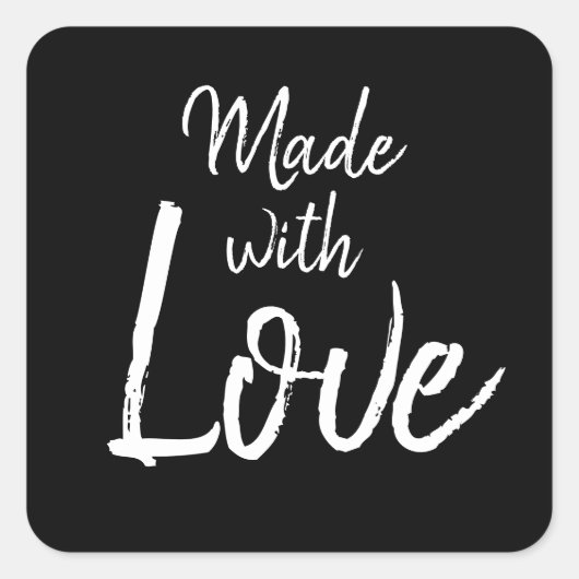 Handgefertigte minimalistische moderne Typografie Quadratischer Aufkleber (Vorderseite)