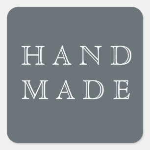 Handgefertigte, moderne, blaue Produktaufkleber au