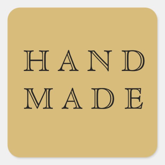 Handgefertigte moderne Skriptgold-schwarze Produkt Quadratischer Aufkleber (Vorderseite)