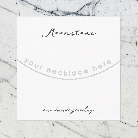 Handgefertigte Moonstone Necklace Juwelier Display Begleitkarte