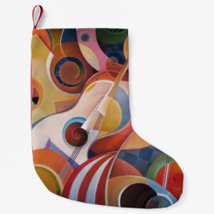 Handgefertigte Musik-Abstraktmalerei Kleiner Weihnachtsstrumpf