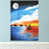 Handgefertigte nächtliche Malerei Leinwanddruck (Insitu (Holzboden))