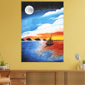 Handgefertigte nächtliche Malerei Leinwanddruck (Insitu (Wohnzimmer))