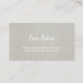 Handgefertigte Nähhandwerke Elegante Silberhandtüc Visitenkarte (Rückseite)