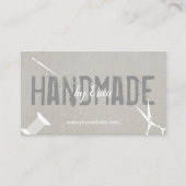 Handgefertigte Nähhandwerke Elegante Silberhandtüc Visitenkarte (Vorderseite)