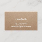 Handgefertigte Nähhandwerke Rustikale Kraft Visitenkarte (Rückseite)