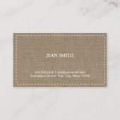 Handgefertigte Nähmaschine Rustikale Lace & Burlap Visitenkarte (Rückseite)