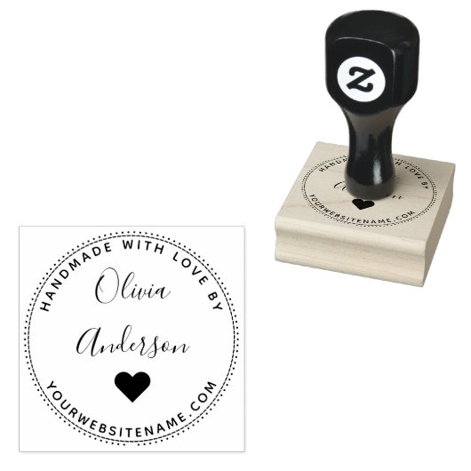 Handgefertigte Niedliche Herzrunden mit Liebe von Gummistempel (Stempel)