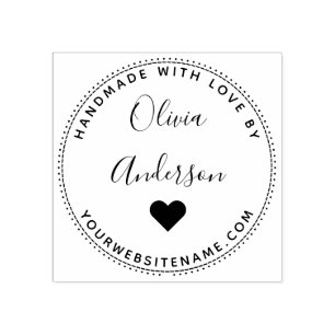 Handgefertigte Niedliche Herzrunden mit Liebe von Gummistempel