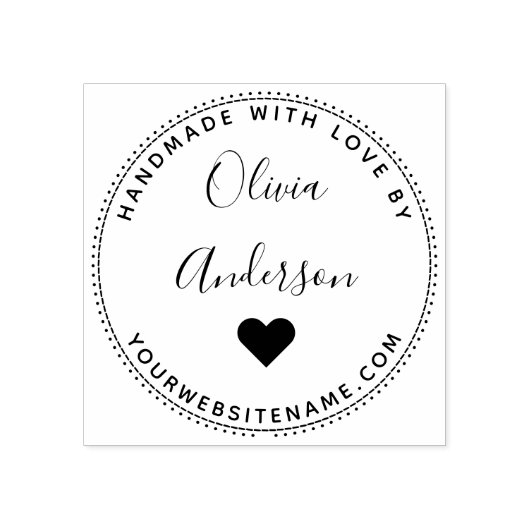 Handgefertigte Niedliche Herzrunden mit Liebe von Gummistempel (Prägung)