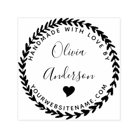 Handgefertigte Niedliche Herzrunden mit Liebe von Permastempel (Design)