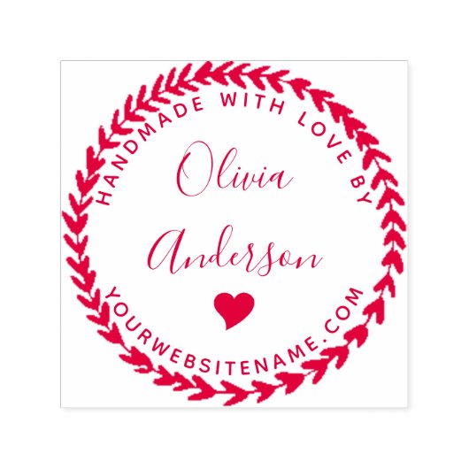 Handgefertigte Niedliche Herzrunden mit Liebe von Permastempel (Design)