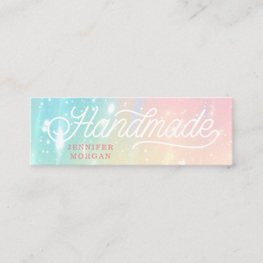 Handgefertigte Niedliche Script-Farbkarte Mini Visitenkarte (Vorderseite)