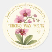 Handgefertigte Orchideen-Wachs-Schmelzrunden-Aufkl Runder Aufkleber (Vorderseite)