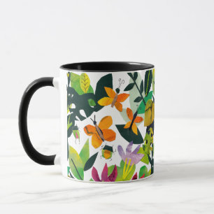 Handgefertigte Originalkunst Monarchfalter Natur Tasse
