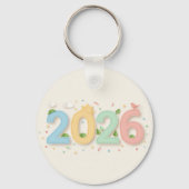 Handgefertigte Pastel 2026, beidseitig mit Papier Schlüsselanhänger (Vorderseite)