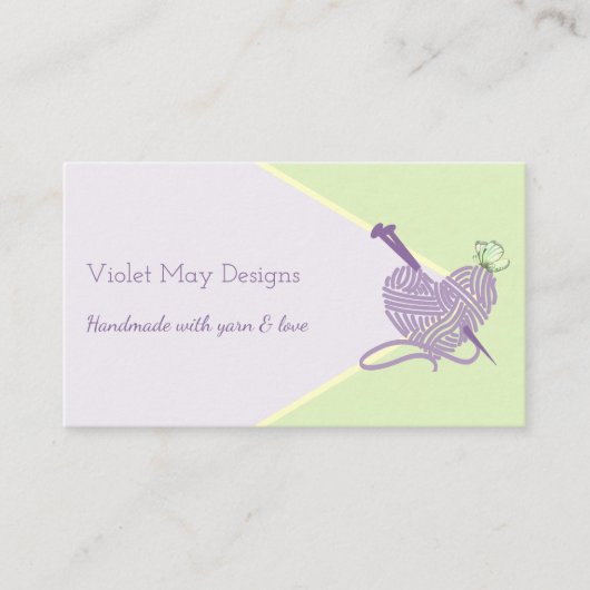 Handgefertigte Pastell-grüne Knetmaschine oder Gar Visitenkarte (Vorderseite)