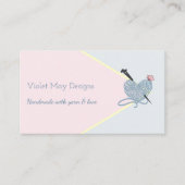 Handgefertigte Pastellfarben Rosa blaue Strickbänd Visitenkarte (Vorderseite)