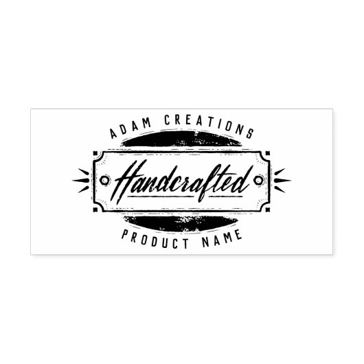 Handgefertigte Personalisierte Label-Briefmarke Permastempel (Design)