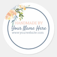 Handgefertigte Produkte Blau und Pfirsichblüte