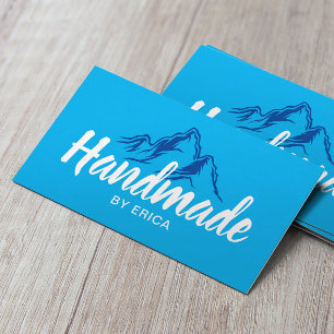 Handgefertigte Produkte Blue Mountain Typografie Visitenkarte