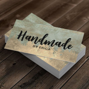 Handgefertigte Produkte Goldener Wald Vintage Bron Visitenkarte