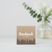 Handgefertigte Produkte Pinienwald Rustikale Kraft Quadratische Visitenkarte (Stehend Vorderseite)