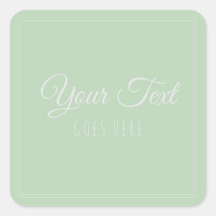 Handgefertigte Produkte Vintag Einfache Minze Grün Quadratischer Aufkleber