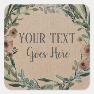 Handgefertigte Produkte Vintage Blumenkästen Quadratischer Aufkleber