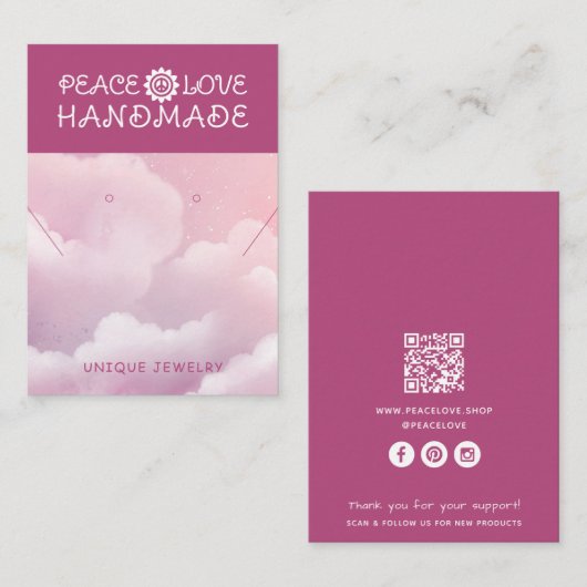 Handgefertigte QR-Code-Schmuckkarten für Unternehm Telefonnummerkarte (Vorne/Hinten)