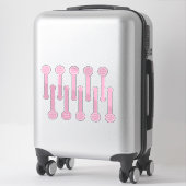 Handgefertigte rosa und schwarze Puddingversiegelu Aufkleber (Koffer)