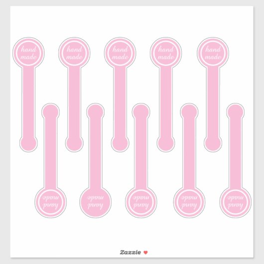 Handgefertigte rosa und schwarze Puddingversiegelu Aufkleber (Blatt)