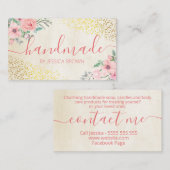 Handgefertigte Rose Rosa Bath Kapselseife Visitenkarte (Vorne/Hinten)