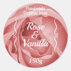 Handgefertigte Rose und Vanilla Soap Runder Aufkleber