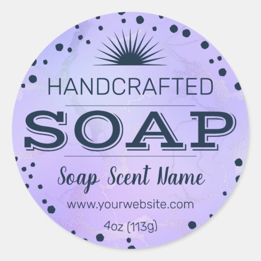 Handgefertigte runde Seifenkennzeichnung Runder Aufkleber (Vorderseite)