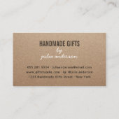 Handgefertigte rustikale, braune, Vintage, weiße S Visitenkarte (Rückseite)