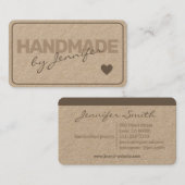 Handgefertigte rustikale Naturpapiere Einfaches He Visitenkarte (Vorne/Hinten)