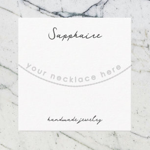 Handgefertigte Sapphire Necklace Juwelier Display Begleitkarte