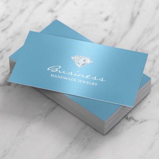 Handgefertigte Schmuck Bright Diamond Modern Blue Visitenkarte