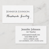 Handgefertigte Schmuck einfach schwarz und weiß sa Visitenkarte (Vorne/Hinten)