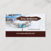 Handgefertigte Schmuck-Imitate Leder-Visitenkarte Visitenkarte (Vorderseite)