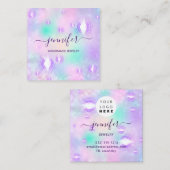 Handgefertigte Schmuck Lila Logo Fashion Futuristi Quadratische Visitenkarte (Vorne/Hinten)