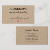 Handgefertigte Schmuck Tiny Red Heart Rustikal Vin Visitenkarte (Vorne/Hinten)