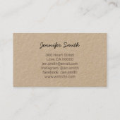 Handgefertigte Schmuck Tiny Red Heart Rustikal Vin Visitenkarte (Rückseite)