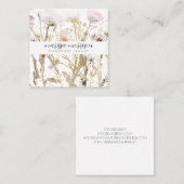 Handgefertigte Schmuck-Wildblume Botanisches Pink Quadratische Visitenkarte (Vorne/Hinten)