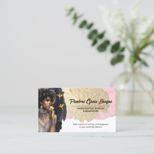 Handgefertigte Schmuckdesigner Visitenkarte (Stehend Vorderseite)